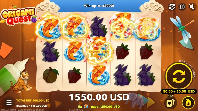Origami Quest – Großer Gewinn im Hauptspiel